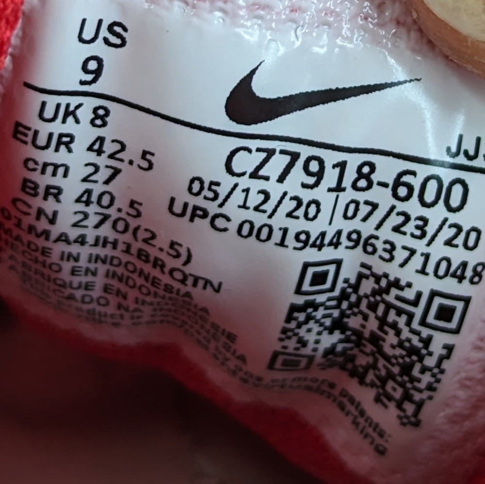 Nike Air Max 90 Triple Red Mens Size 9 CZ7918-600 Shoes Sneakers Lace Up EUC - Picture 8 of 9